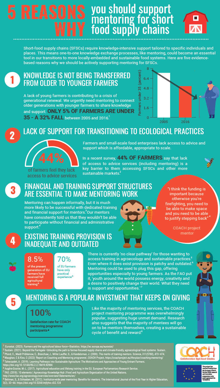 Infographic on why mentoring is important - Urgenci Hub